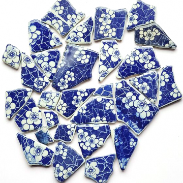 Large Puzzles: Blue China Flower 14