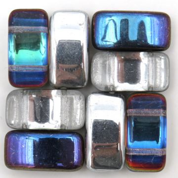 Pillow: 9x17mm: Disco/Silver (8 pcs)